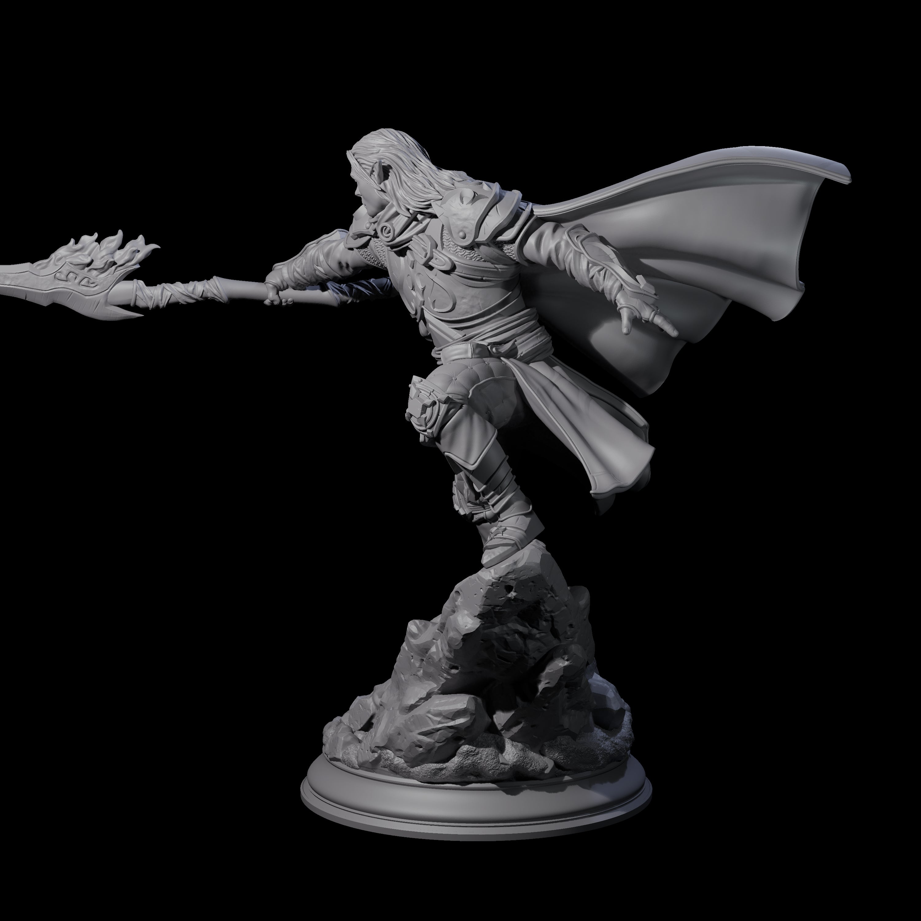 Veteran Elf Warrior Miniature for Dungeons and Dragons, Pathfinder or other TTRPGs