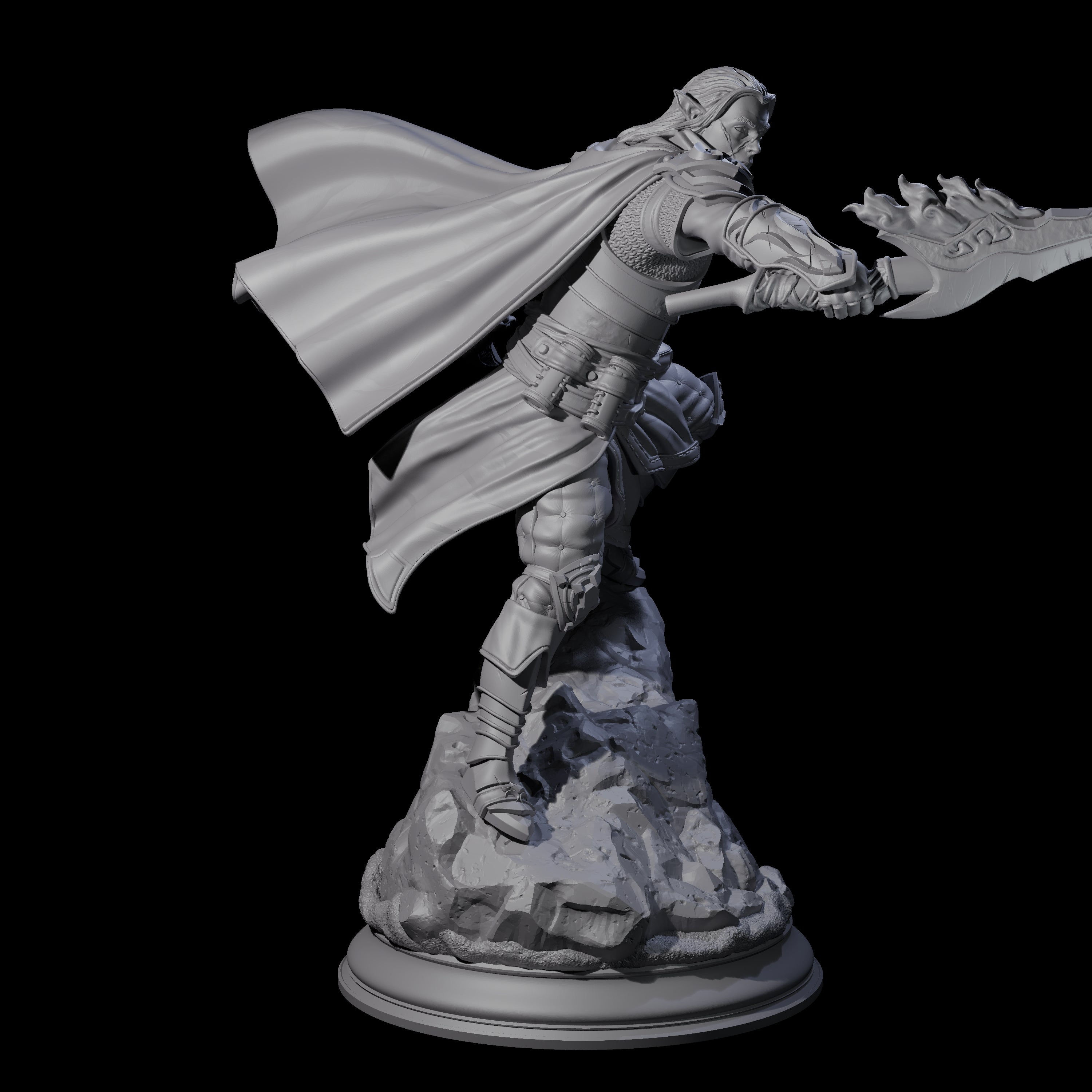 Veteran Elf Warrior Miniature for Dungeons and Dragons, Pathfinder or other TTRPGs