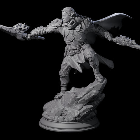 Veteran Elf Warrior Miniature for Dungeons and Dragons, Pathfinder or other TTRPGs