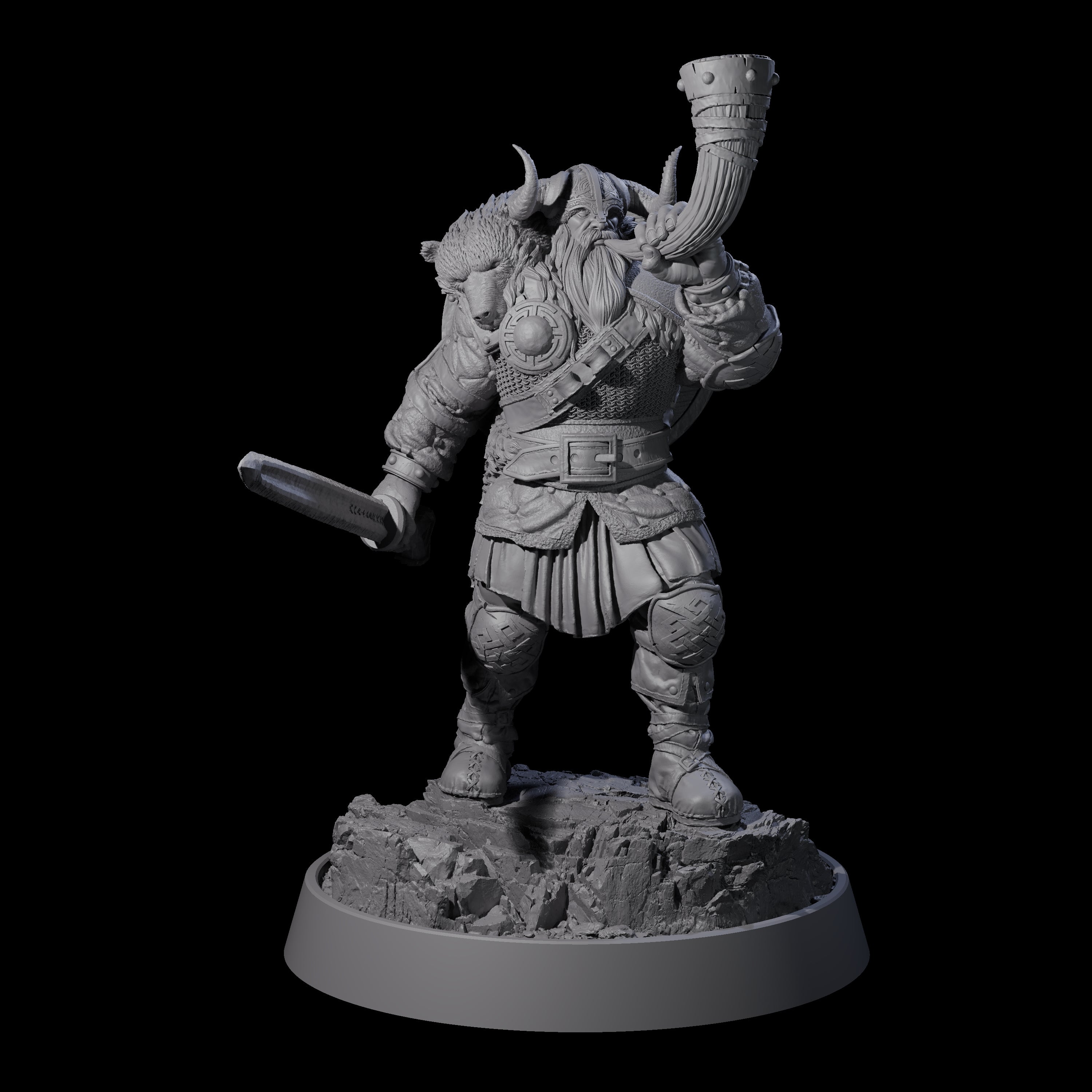 Veteran Viking Warrior D Miniature for Dungeons and Dragons, Pathfinder or other TTRPGs