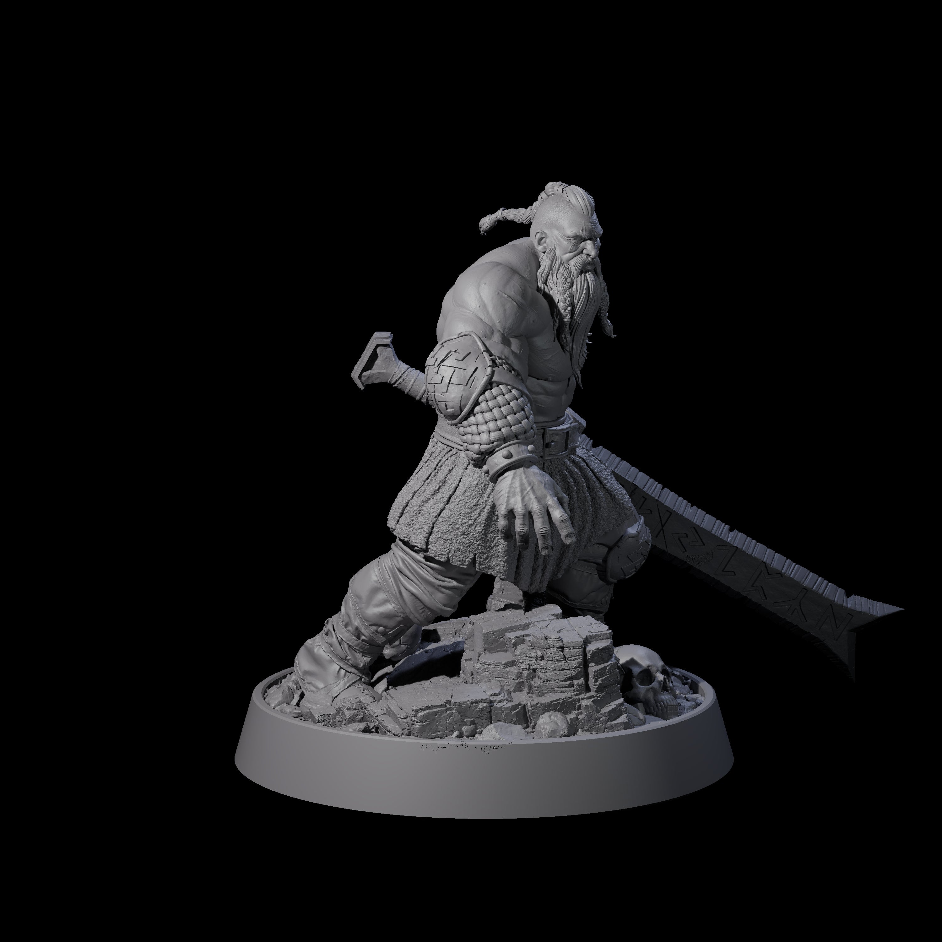 Veteran Viking Warrior J Miniature for Dungeons and Dragons, Pathfinder or other TTRPGs