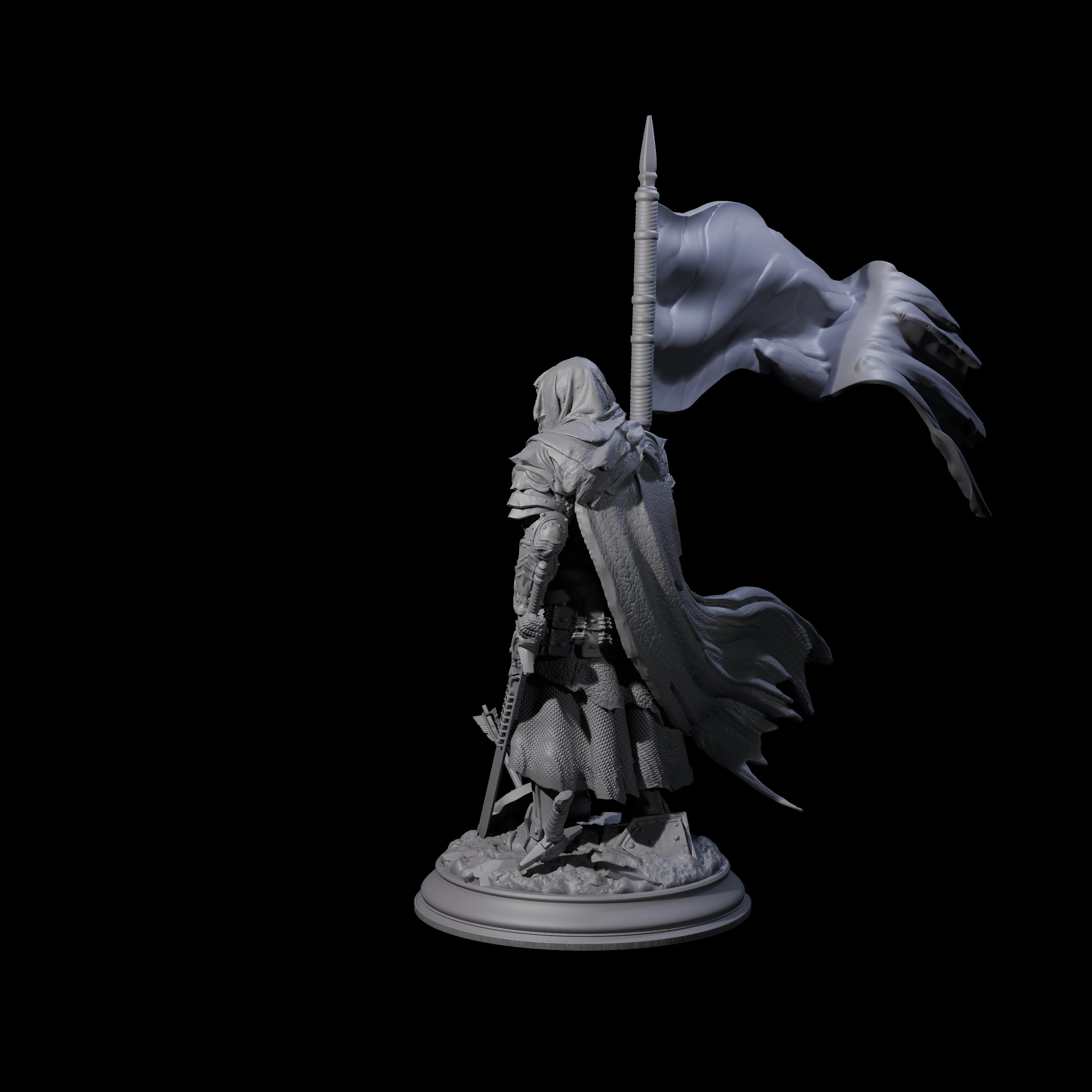 Victorious Fighter Miniature for Dungeons and Dragons, Pathfinder or other TTRPGs