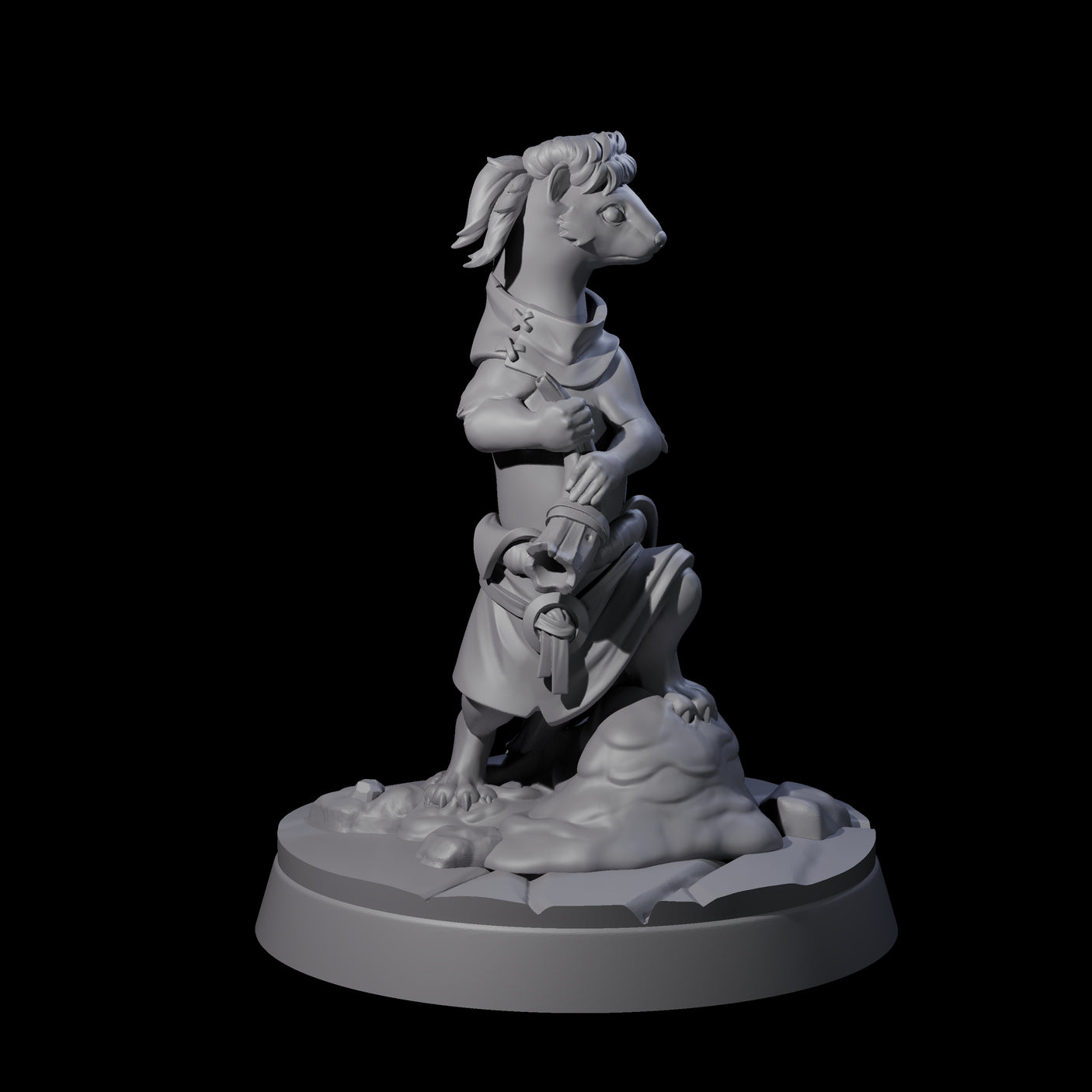 Vigilant Ferret Scout Miniature for Dungeons and Dragons, Pathfinder or other TTRPGs