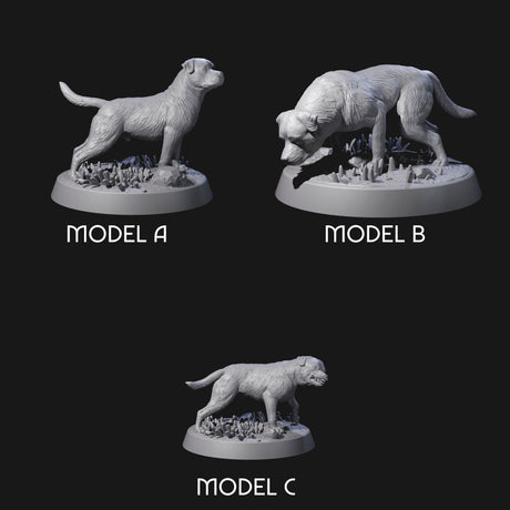 Vigilant Guard Dogs Miniature for Dungeons and Dragons, Pathfinder or other TTRPGs