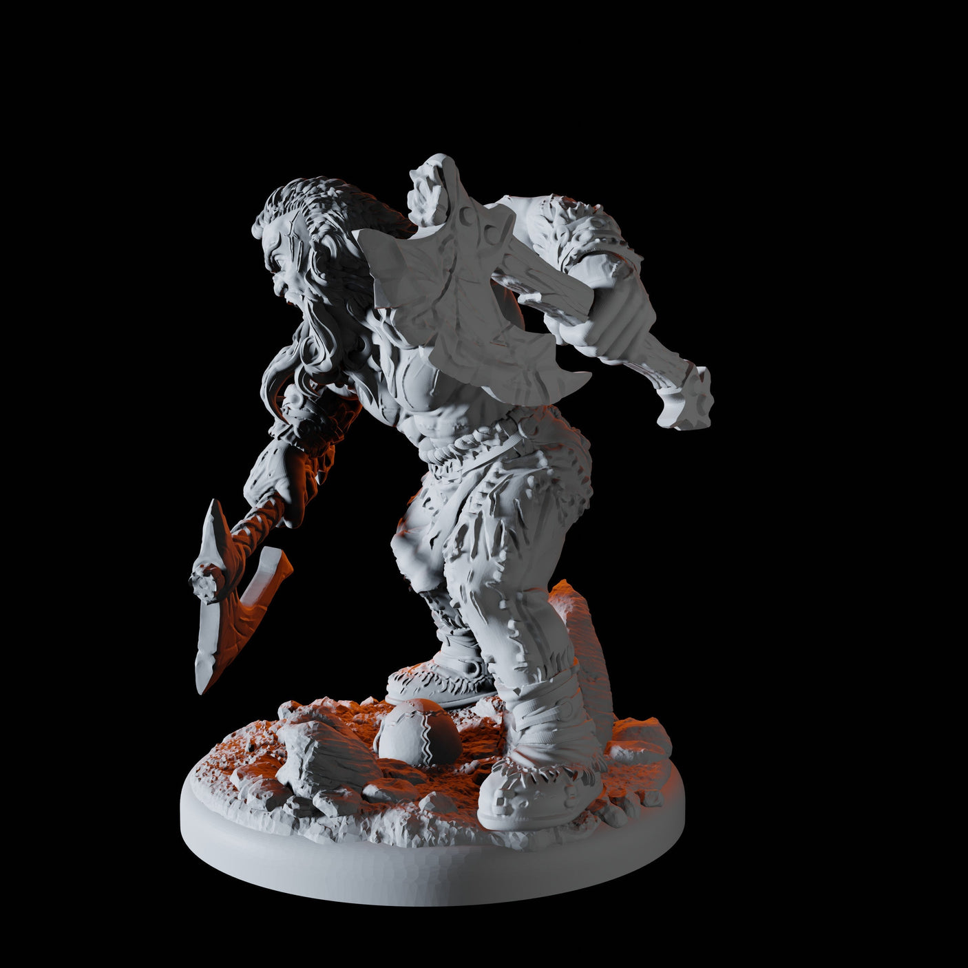 Viking Berserker Miniature for Dungeons and Dragons, Pathfinder or other TTRPGs