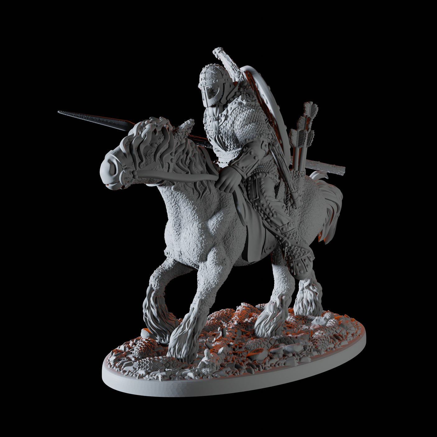 Viking Rider Miniature for Dungeons and Dragons, Pathfinder or other TTRPGs