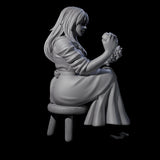 Violett - Young Villager on a break Miniature for Dungeons and Dragons, Pathfinder or other TTRPGs