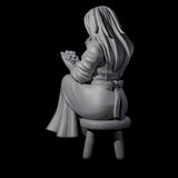 Violett - Young Villager on a break Miniature for Dungeons and Dragons, Pathfinder or other TTRPGs