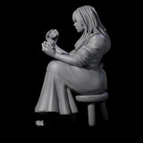 Violett - Young Villager on a break Miniature for Dungeons and Dragons, Pathfinder or other TTRPGs