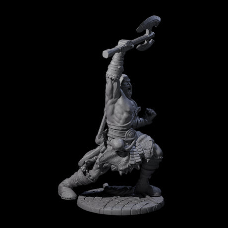 Virtix - Roaring Barbarian Miniature for Dungeons and Dragons, Pathfinder or other TTRPGs