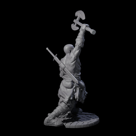 Virtix - Roaring Barbarian Miniature for Dungeons and Dragons, Pathfinder or other TTRPGs