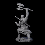 Virtix - Roaring Barbarian Miniature for Dungeons and Dragons, Pathfinder or other TTRPGs