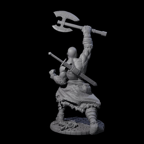 Virtix - Roaring Barbarian Miniature for Dungeons and Dragons, Pathfinder or other TTRPGs