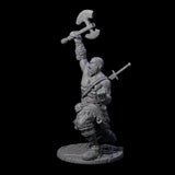 Virtix - Roaring Barbarian Miniature for Dungeons and Dragons, Pathfinder or other TTRPGs