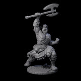 Virtix - Roaring Barbarian Miniature for Dungeons and Dragons, Pathfinder or other TTRPGs