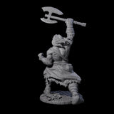 Virtix - Roaring Barbarian Miniature for Dungeons and Dragons, Pathfinder or other TTRPGs