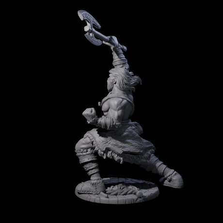 Virtix - Roaring Barbarian Miniature for Dungeons and Dragons, Pathfinder or other TTRPGs