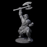 Virtix - Roaring Barbarian Miniature for Dungeons and Dragons, Pathfinder or other TTRPGs