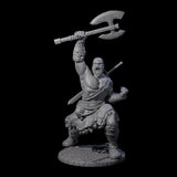 Virtix - Roaring Barbarian Miniature for Dungeons and Dragons, Pathfinder or other TTRPGs