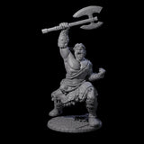 Virtix - Roaring Barbarian Miniature for Dungeons and Dragons, Pathfinder or other TTRPGs
