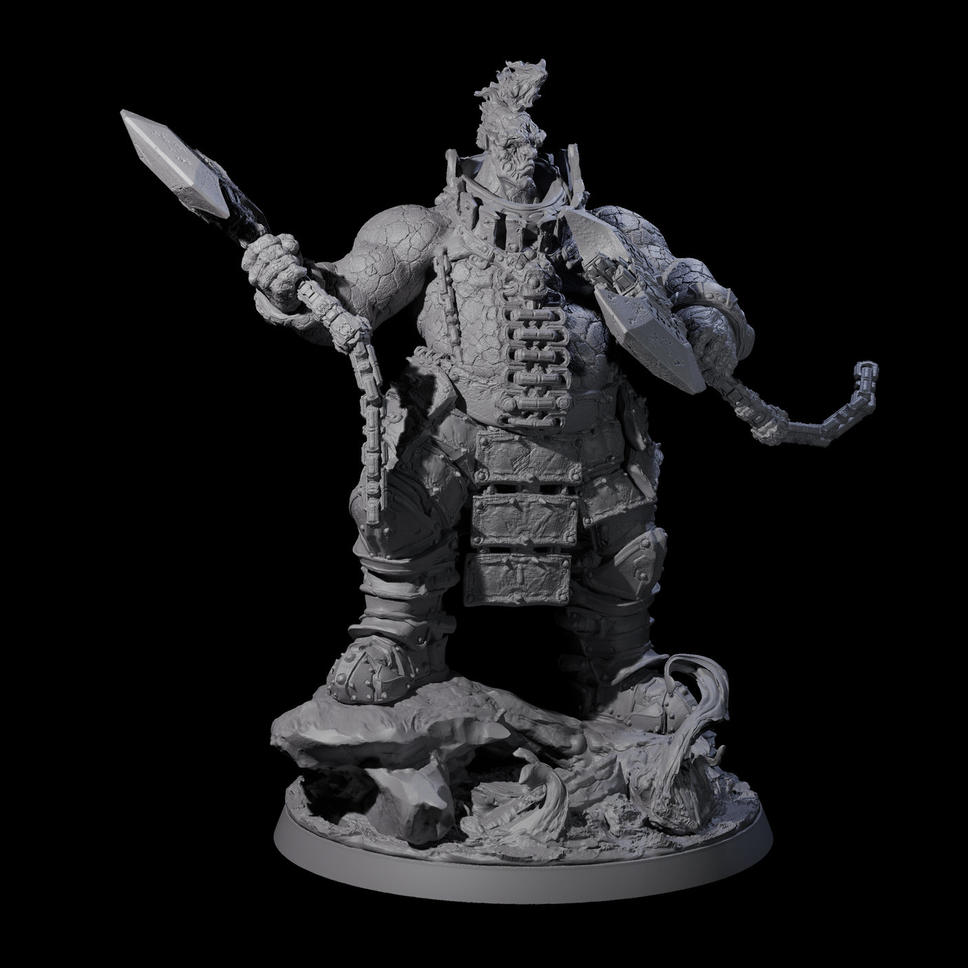 Volcanic Fire Giant Warrior Miniature for Dungeons and Dragons, Pathfinder or other TTRPGs