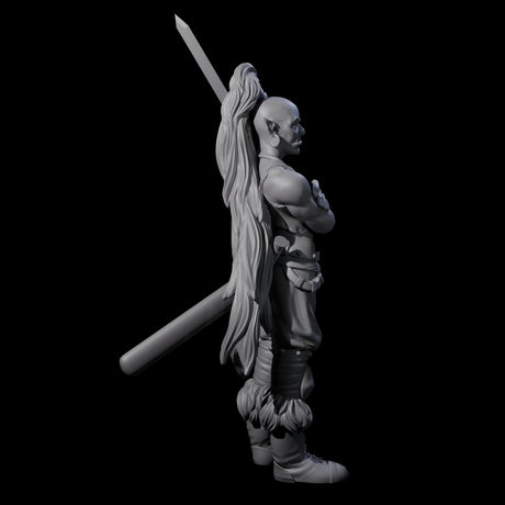 Waiting Orc Female Barbarian Miniature for Dungeons and Dragons, Pathfinder or other TTRPGs