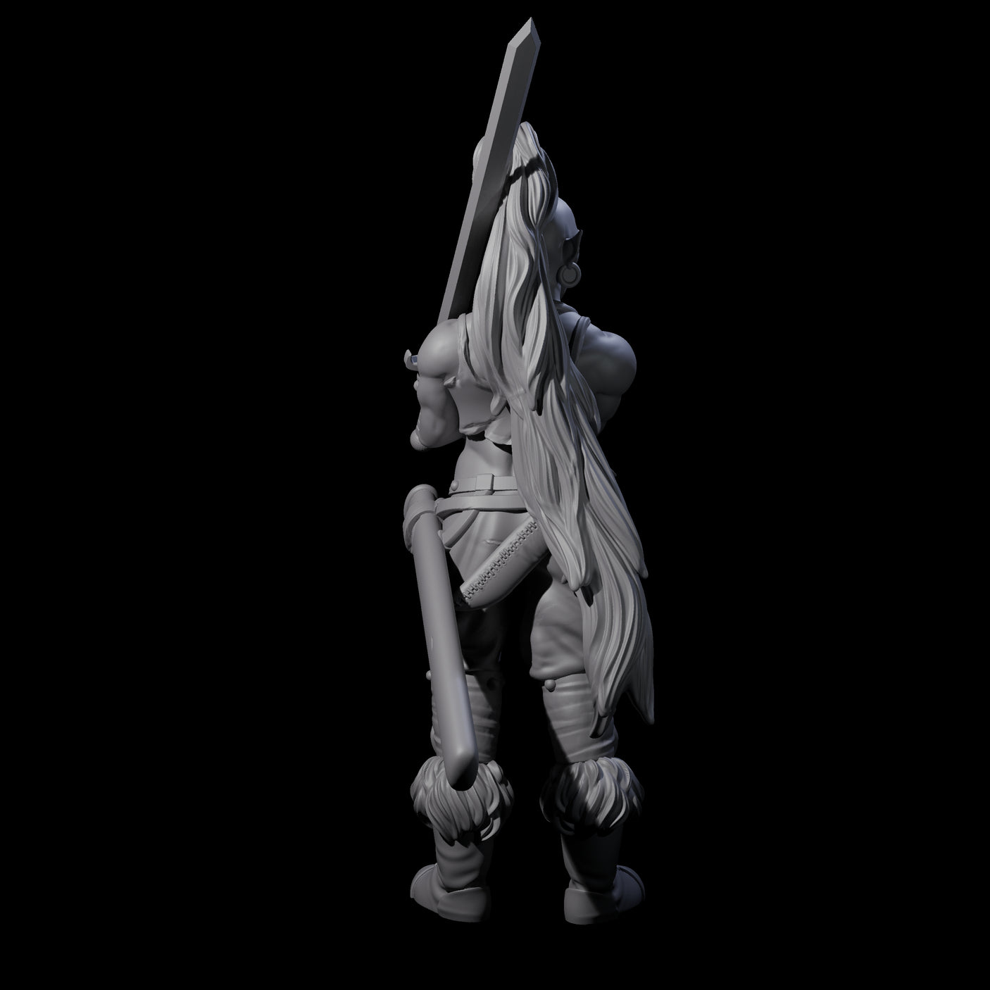 Waiting Orc Female Barbarian Miniature for Dungeons and Dragons, Pathfinder or other TTRPGs