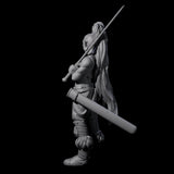 Waiting Orc Female Barbarian Miniature for Dungeons and Dragons, Pathfinder or other TTRPGs