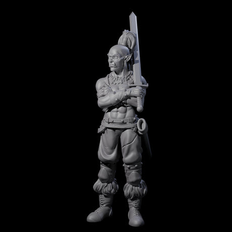Waiting Orc Female Barbarian Miniature for Dungeons and Dragons, Pathfinder or other TTRPGs