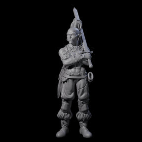 Waiting Orc Female Barbarian Miniature for Dungeons and Dragons, Pathfinder or other TTRPGs