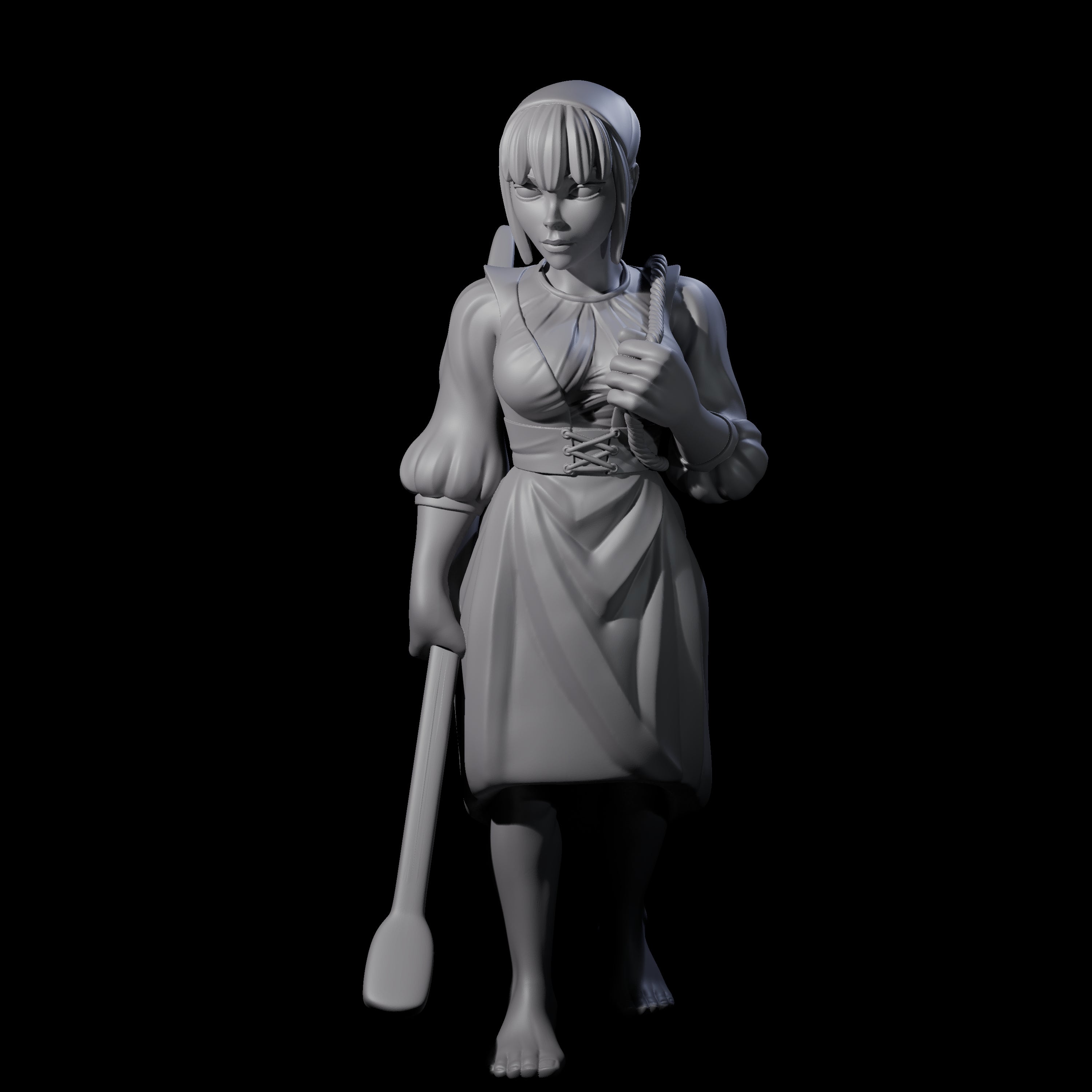 Walking Washerwoman Miniature for Dungeons and Dragons, Pathfinder or other TTRPGs