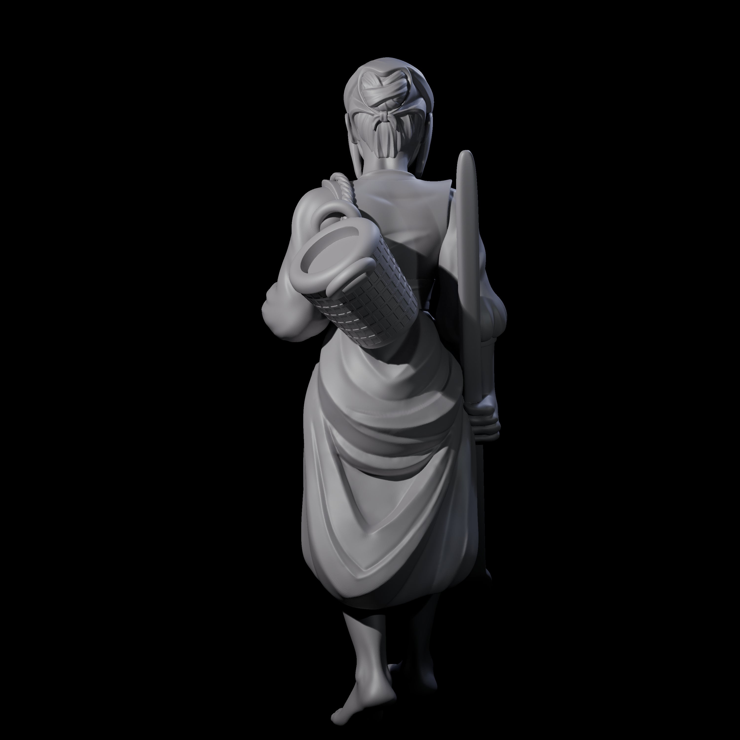Walking Washerwoman Miniature for Dungeons and Dragons, Pathfinder or other TTRPGs