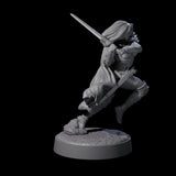 Wandering Blade - Striking Fighter Miniature for Dungeons and Dragons, Pathfinder or other TTRPGs