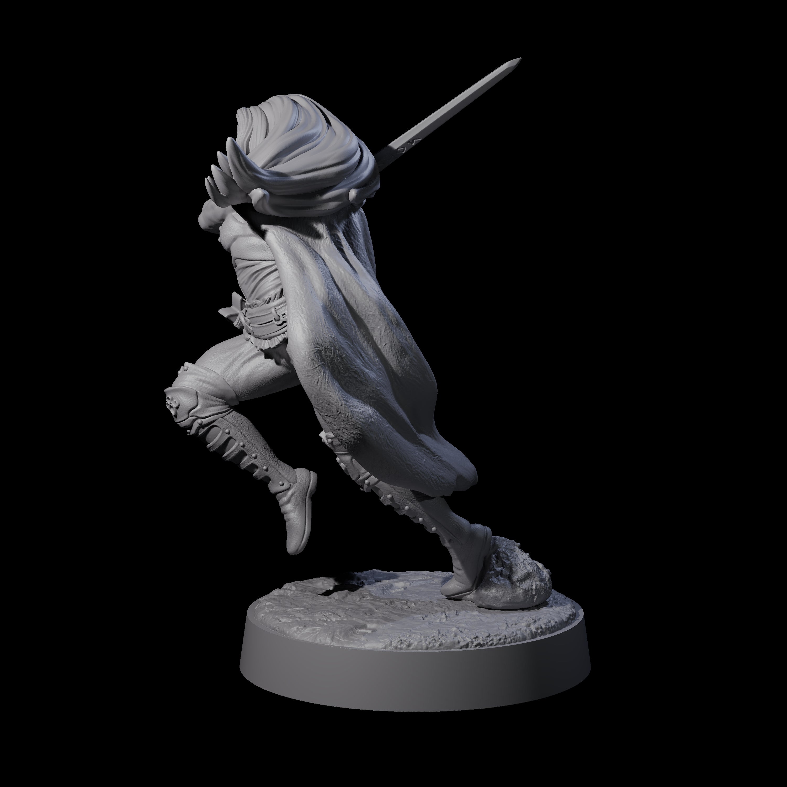 Wandering Blade - Striking Fighter Miniature for Dungeons and Dragons, Pathfinder or other TTRPGs