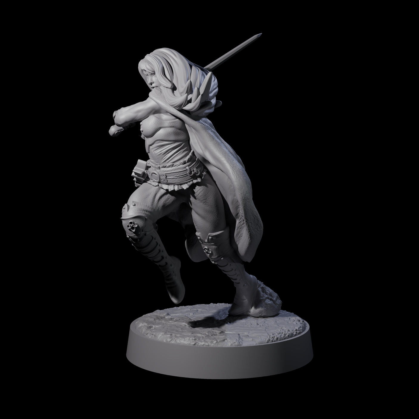 Wandering Blade - Striking Fighter Miniature for Dungeons and Dragons, Pathfinder or other TTRPGs