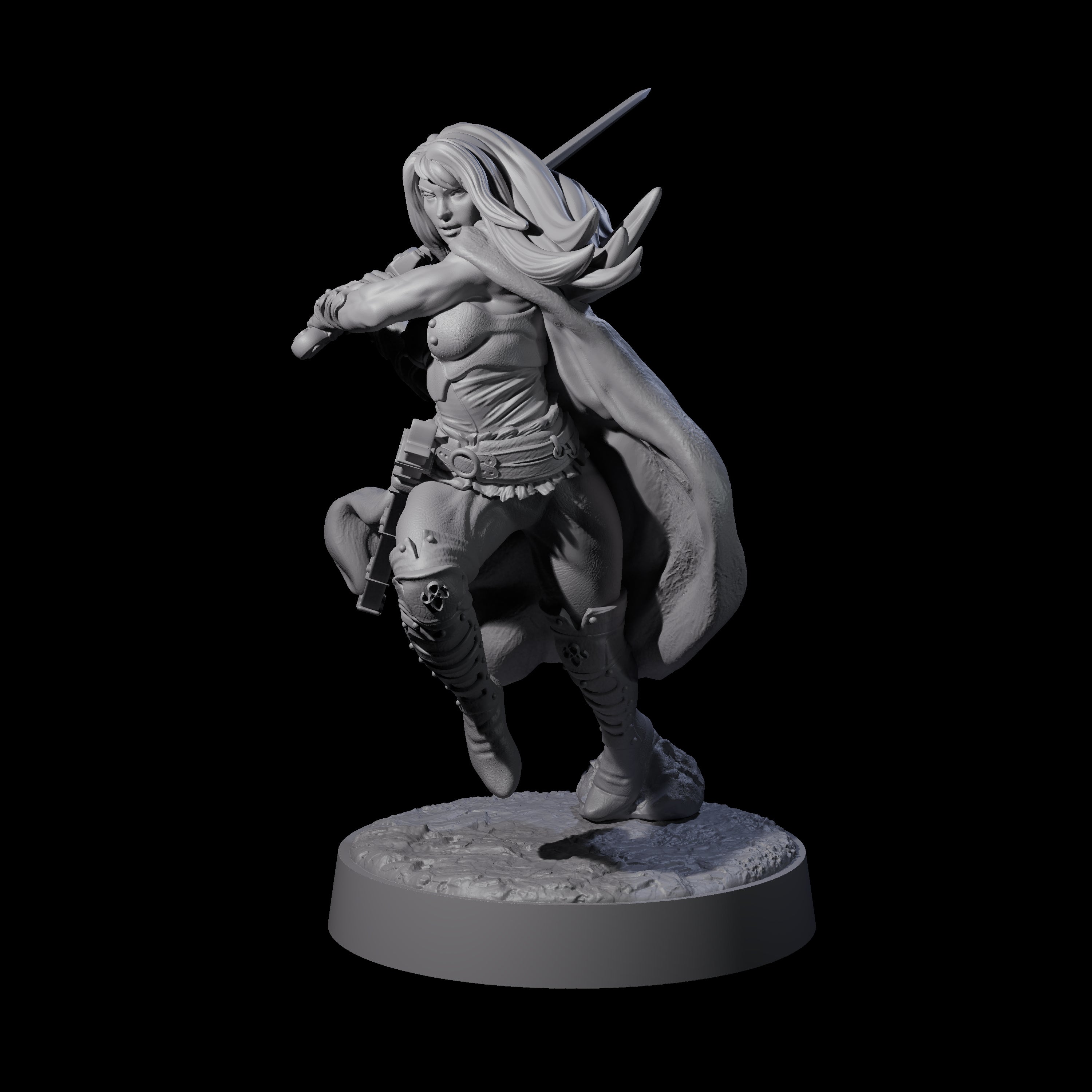 Wandering Blade - Striking Fighter Miniature for Dungeons and Dragons, Pathfinder or other TTRPGs