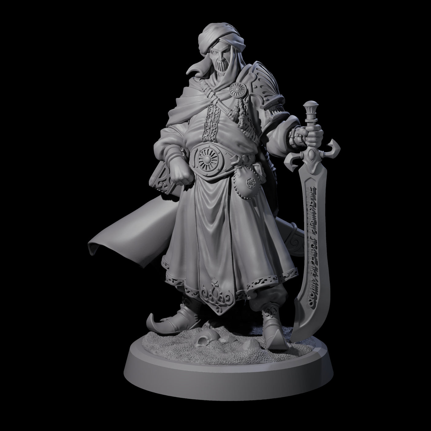Wandering Desert Warrior Miniature for Dungeons and Dragons, Pathfinder or other TTRPGs
