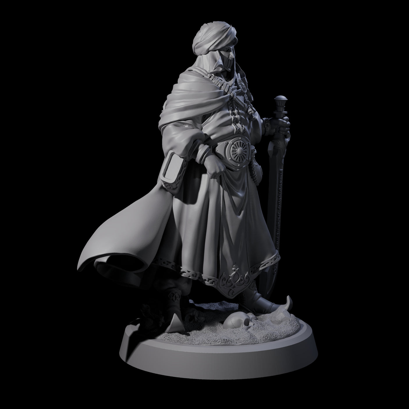 Wandering Desert Warrior Miniature for Dungeons and Dragons, Pathfinder or other TTRPGs