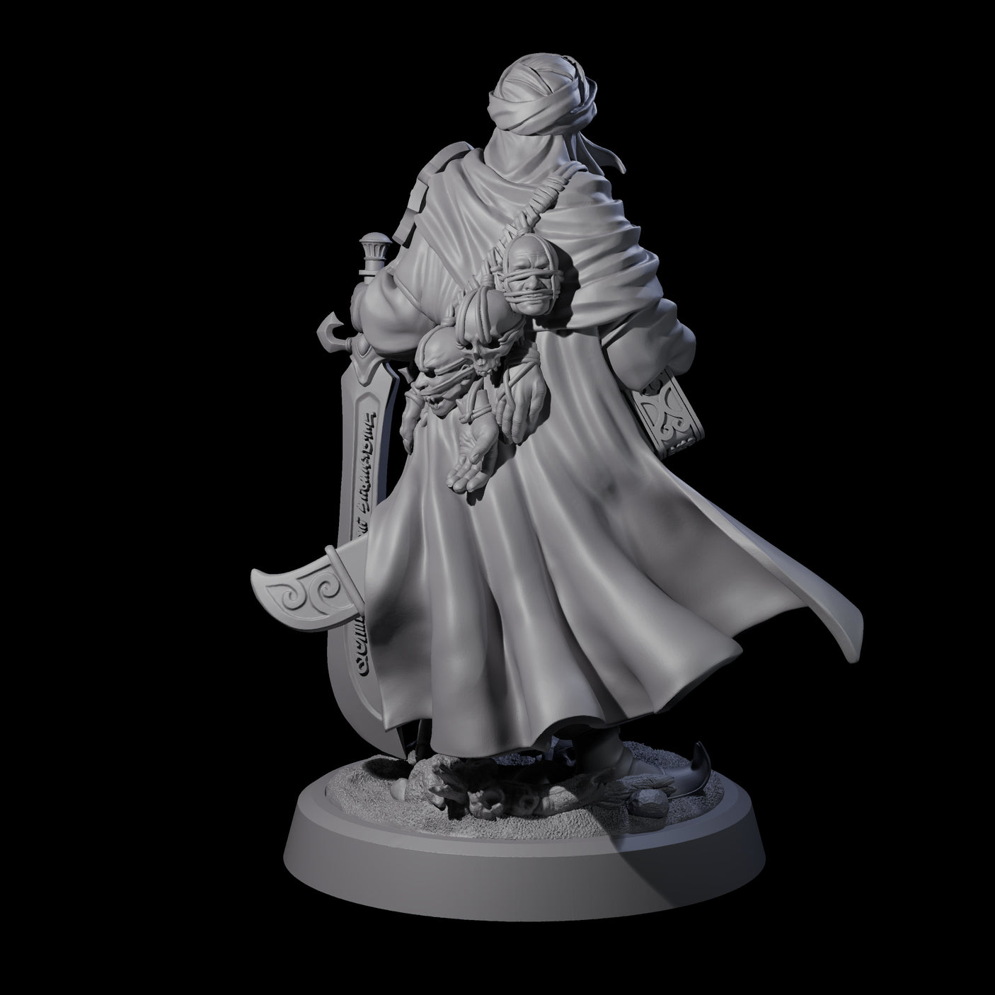 Wandering Desert Warrior Miniature for Dungeons and Dragons, Pathfinder or other TTRPGs