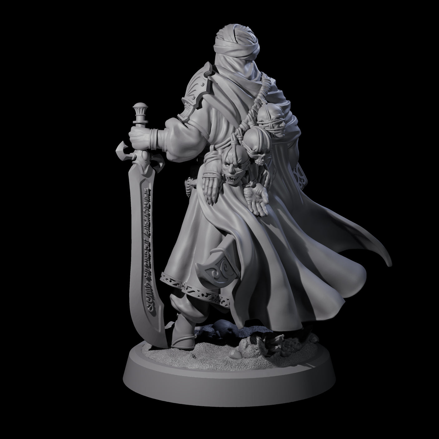 Wandering Desert Warrior Miniature for Dungeons and Dragons, Pathfinder or other TTRPGs