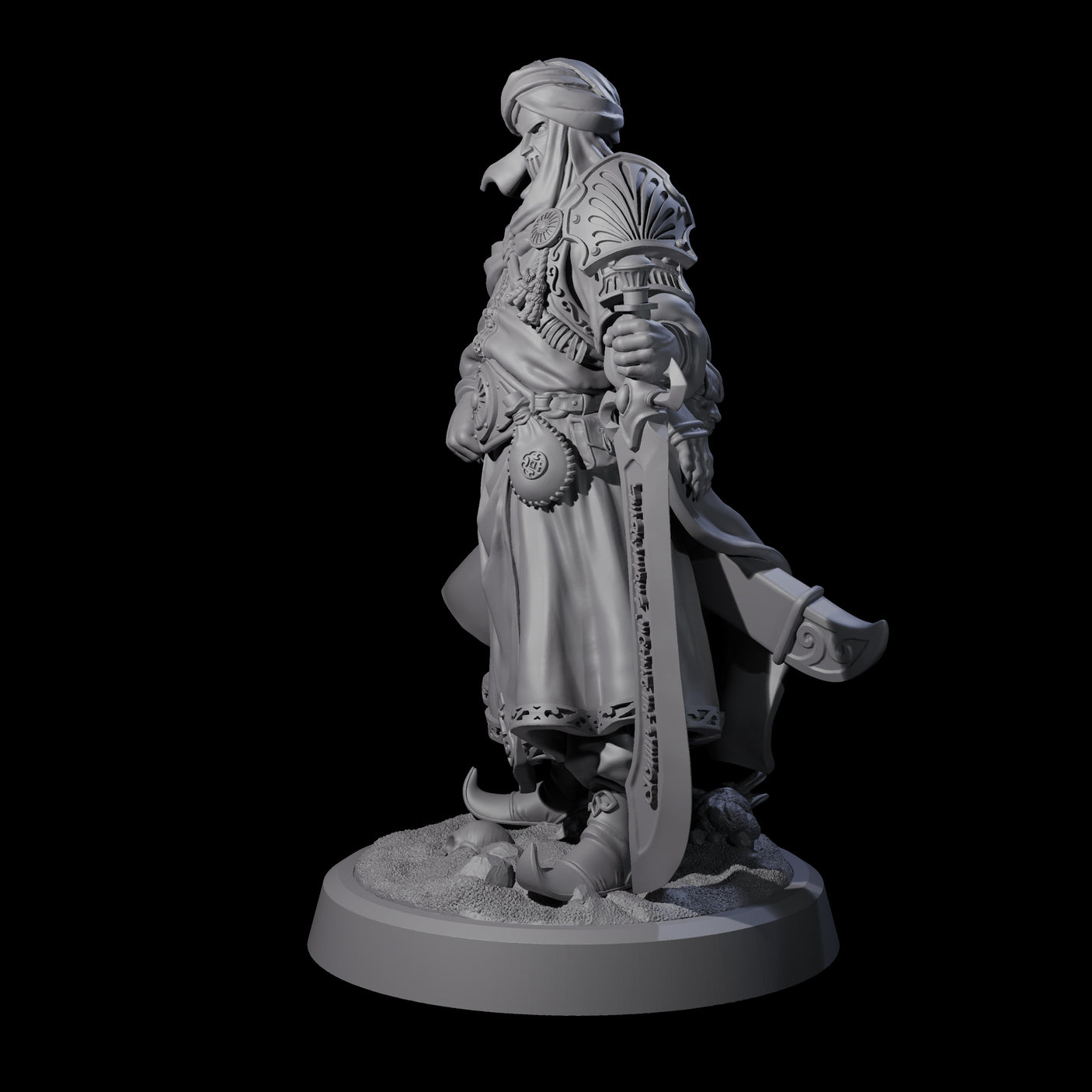 Wandering Desert Warrior Miniature for Dungeons and Dragons, Pathfinder or other TTRPGs