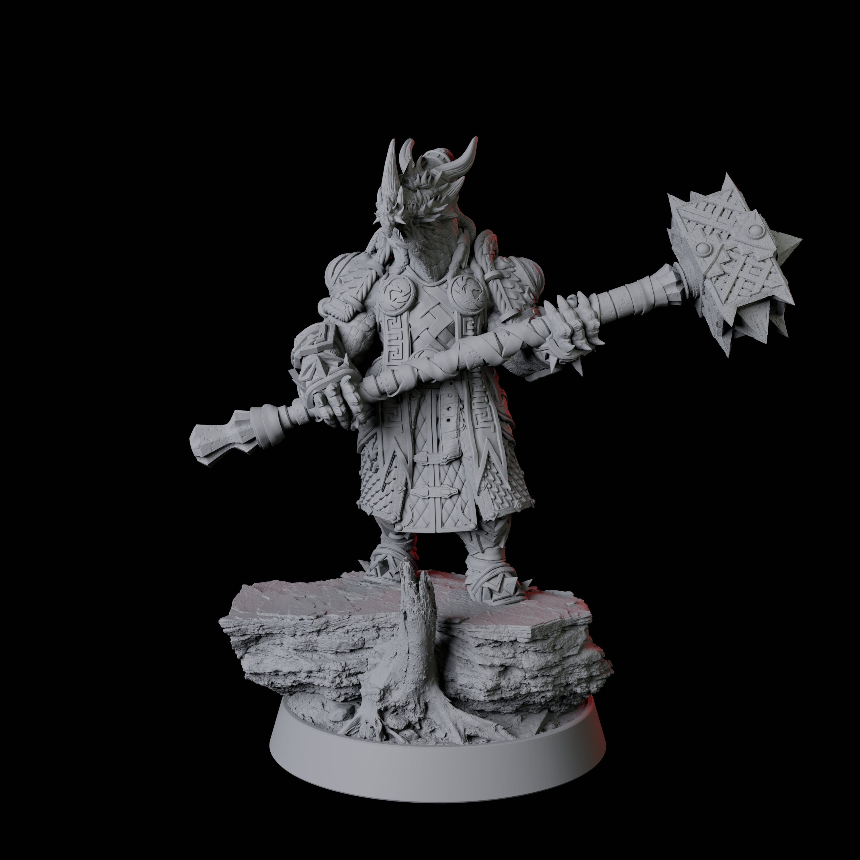 Wandering Dragonborn Fighter Miniature for Dungeons and Dragons