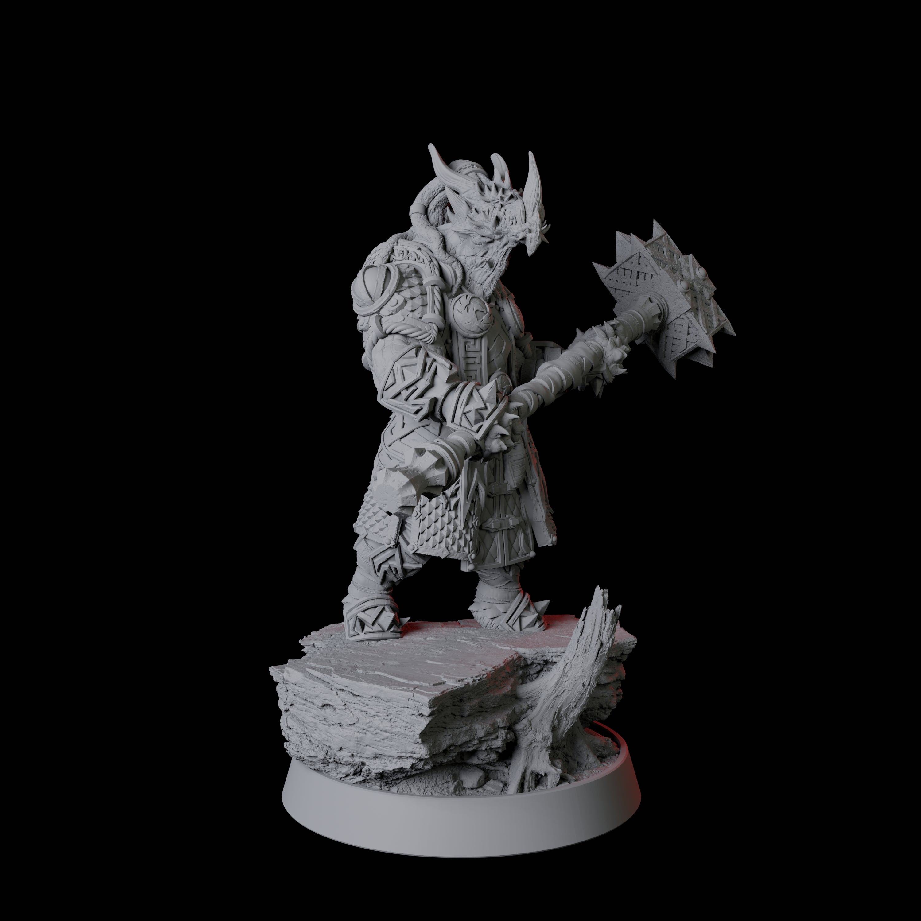 Wandering Dragonborn Fighter Miniature for Dungeons and Dragons