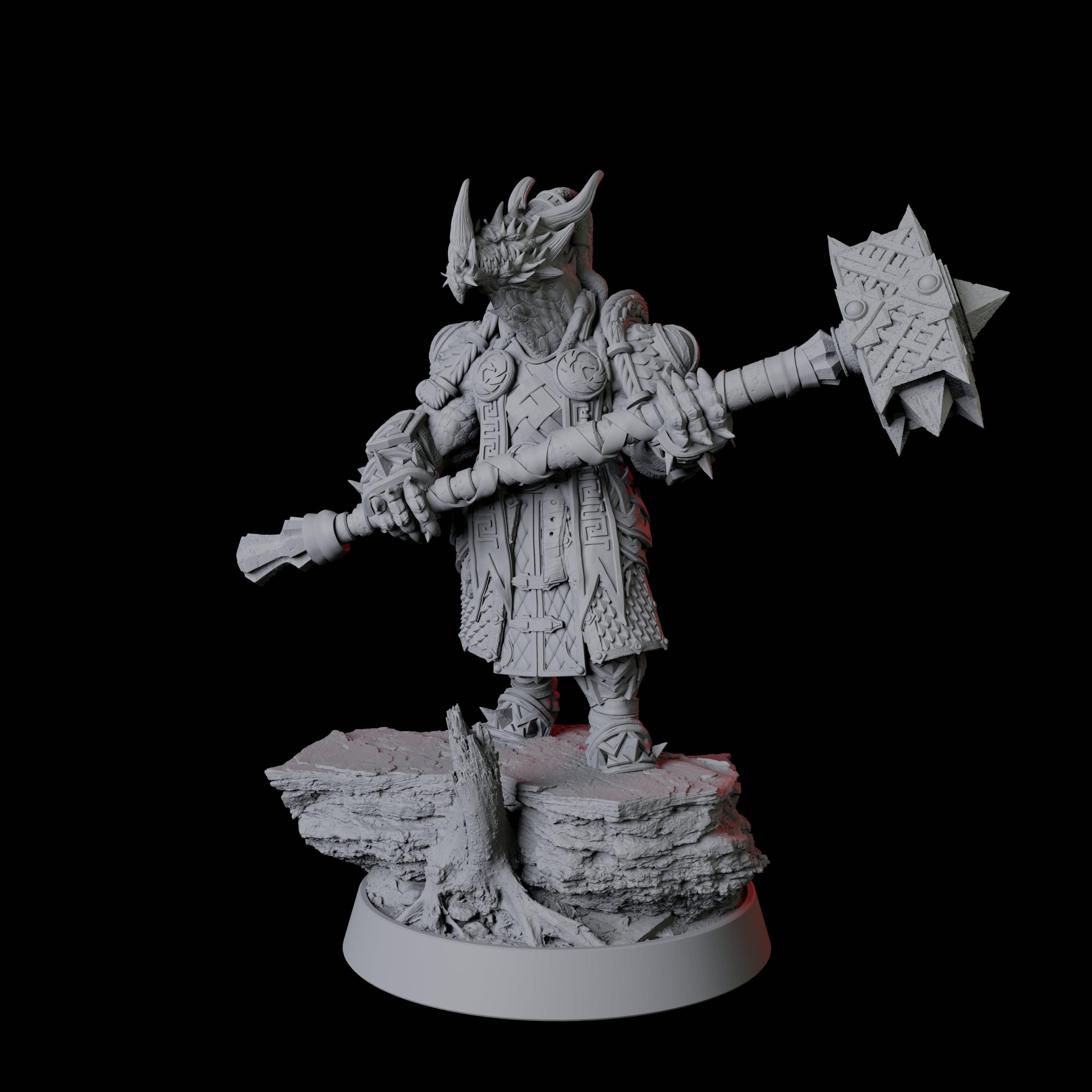 Wandering Dragonborn Fighter Miniature for Dungeons and Dragons