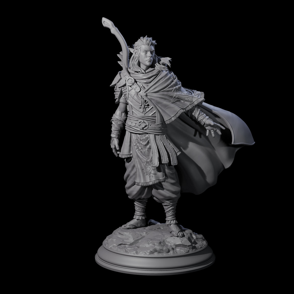 Wandering Elf Paladin Miniature for Dungeons and Dragons, Pathfinder or other TTRPGs