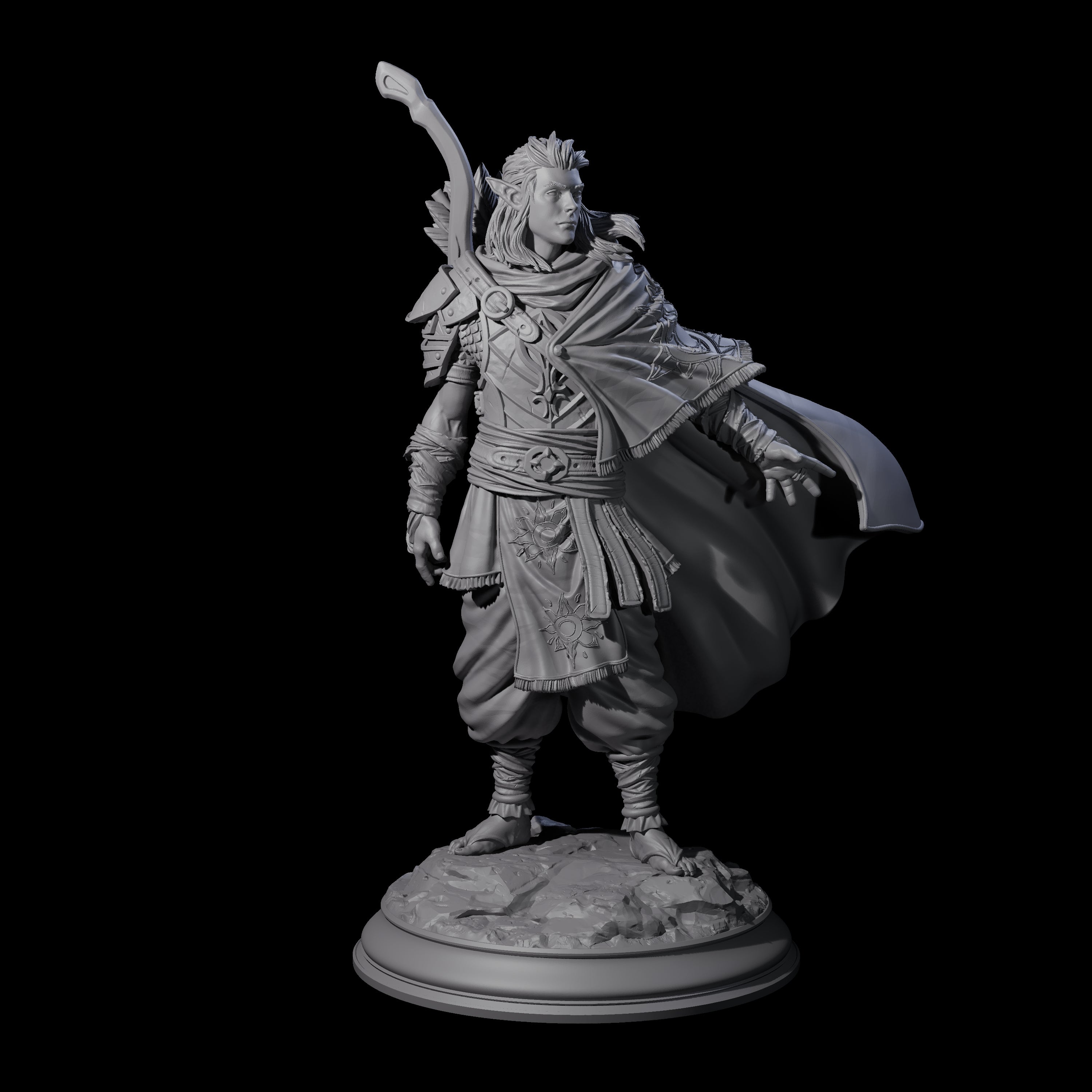 Wandering Elf Paladin Miniature for Dungeons and Dragons, Pathfinder or other TTRPGs