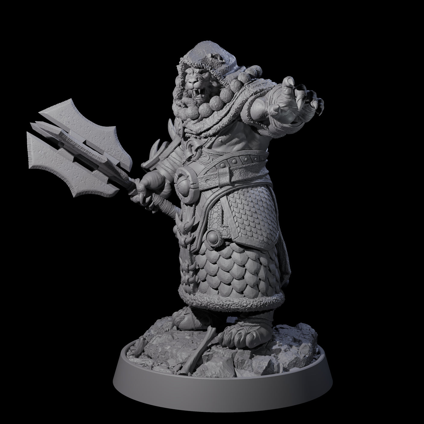 Wandering Leonin Nomad B Miniature for Dungeons and Dragons, Pathfinder or other TTRPGs