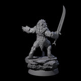 Wandering Leonin Nomad C Miniature for Dungeons and Dragons, Pathfinder or other TTRPGs