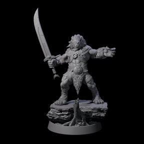 Wandering Leonin Nomad C Miniature for Dungeons and Dragons, Pathfinder or other TTRPGs