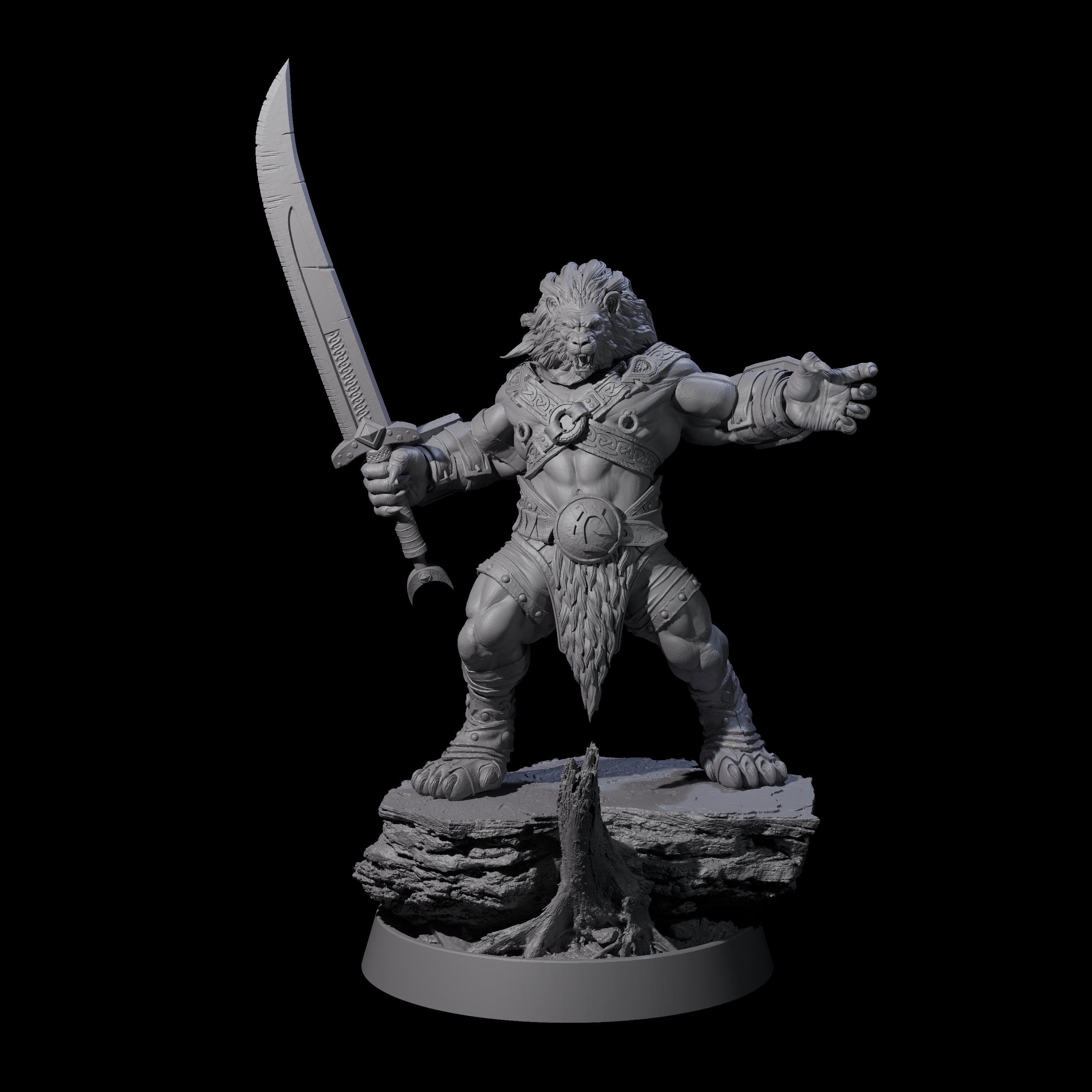 Wandering Leonin Nomad C Miniature for Dungeons and Dragons, Pathfinder or other TTRPGs